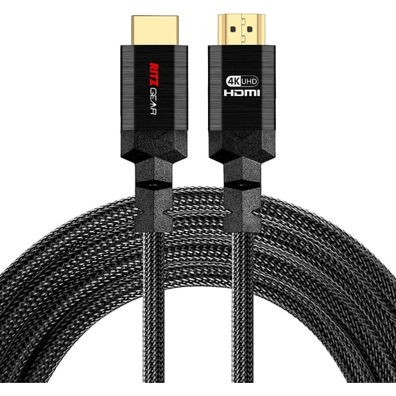 RitzGear 8 ft. 4K HDMI Cable, High Speed 18 Gbps HDMI to HDMI Cable, 3 Pack