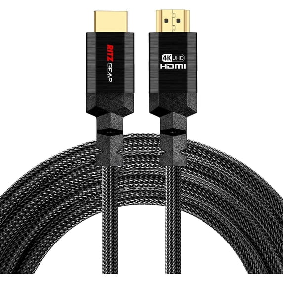 RitzGear 8 ft. 4K HDMI Cable, High Speed 18 Gbps HDMI to HDMI Cable, 5 Pack