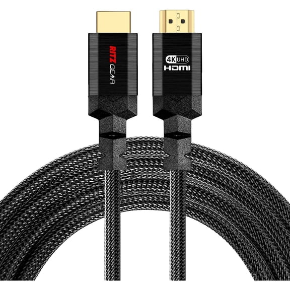 RitzGear 8 ft. 4K HDMI Cable, High Speed 18 Gbps HDMI to HDMI Cable, 5 Pack