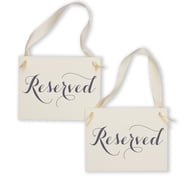 Ritzy Rose 2 Reserved Signs | Wedding Chair Decor for Family at Wedding Ceremony, Conference or Event