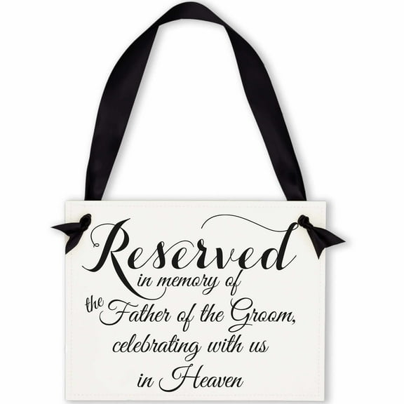 Ritzy Rose Groom's Dad Wedding Memorial Sign - Reserved in Memory of the Father of the Groom Banner