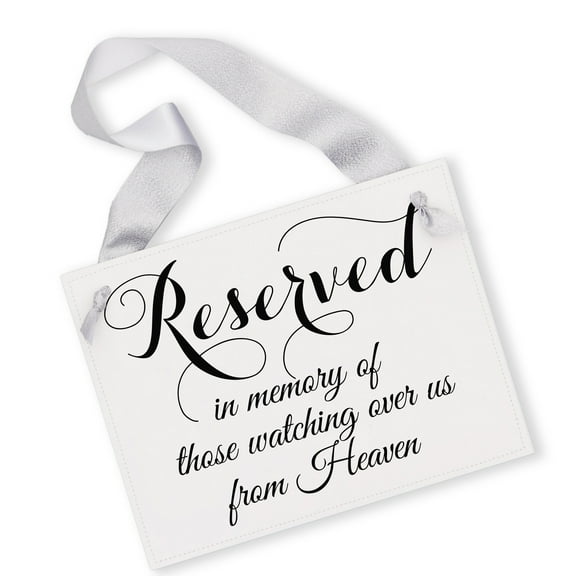 Ritzy Rose Memorial Chair Sign Reserved In Memory Of Those Watching Over Us From Heaven | Seat Banner To Honor Relatives & Family Members