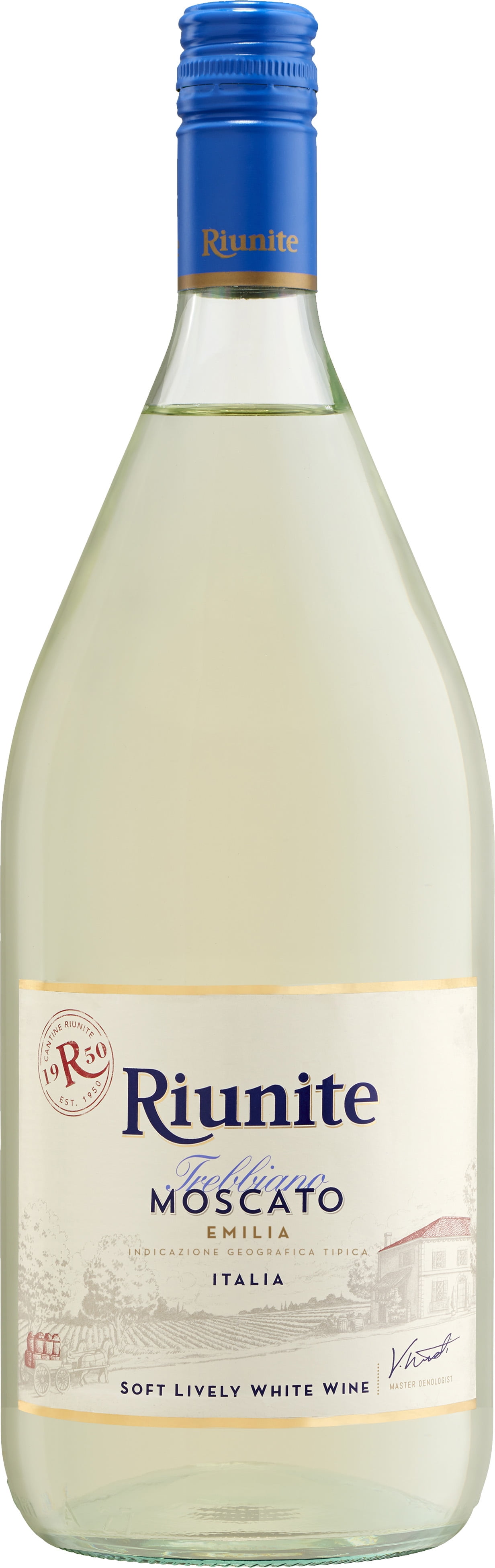 Riunite D'Oro Moscato White Wine Italy, 1.5 L, Glass bottle, 8% ABV ...