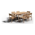 thumbnail image 1 of Riva 5-Piece Rectangular Teak Outdoor Dining Set with Stacking Armchairs, 1 of 10