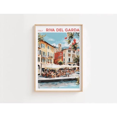 Riva Del Garda Travel Poster Riva Del Garda Travel Print Italy Travel Poster Italy Travel Print Wall Art Decor gift present home decor, Size 8x12 UNFFRAMED F03.1.8l2327