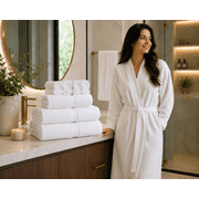 Riva Home 8-Piece 100% Cotton Towel Set, 500 GSM Soft Absorbent Bathroom Towels, 2 Bath Towels, 2 Hand Towels & 4 Washcloths, White