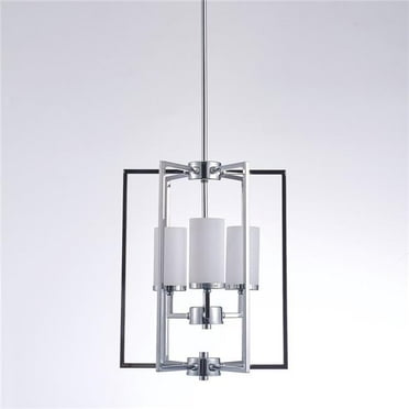 Riva Metal & Glass Chandelier Lights, Chrome & White