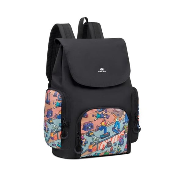 RivaCase 5425BLK Agora 15L Skaters Urban Backpack - Black