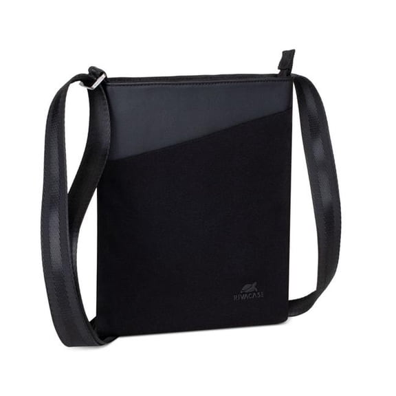 RivaCase 8509BLK Cardiff Canvas Crossbody Bag - Black