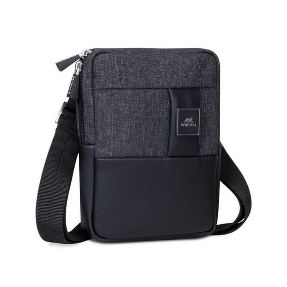 RivaCase 8810BLKMEL Lantau Melange ECO Crossbody Bag for Tablets - Black