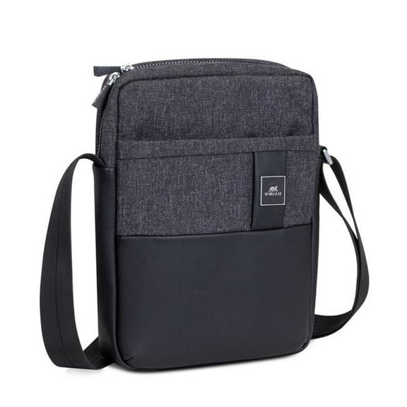 RivaCase 8811BLKMEL Lantau Melange ECO Crossbody Bag for 11 in. Tablets - Black