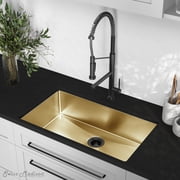 Rivage 32 x 19 فولاذ مقاوم للصدأ ، حوض واحد ، حوض مطبخ تحت الأرض ، ذهب