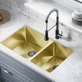 thumbnail image 1 of Rivage 33 x 20 Stainless Steel, Dual Basin, Undermount Kitchen Sink in Gold, 1 of 10