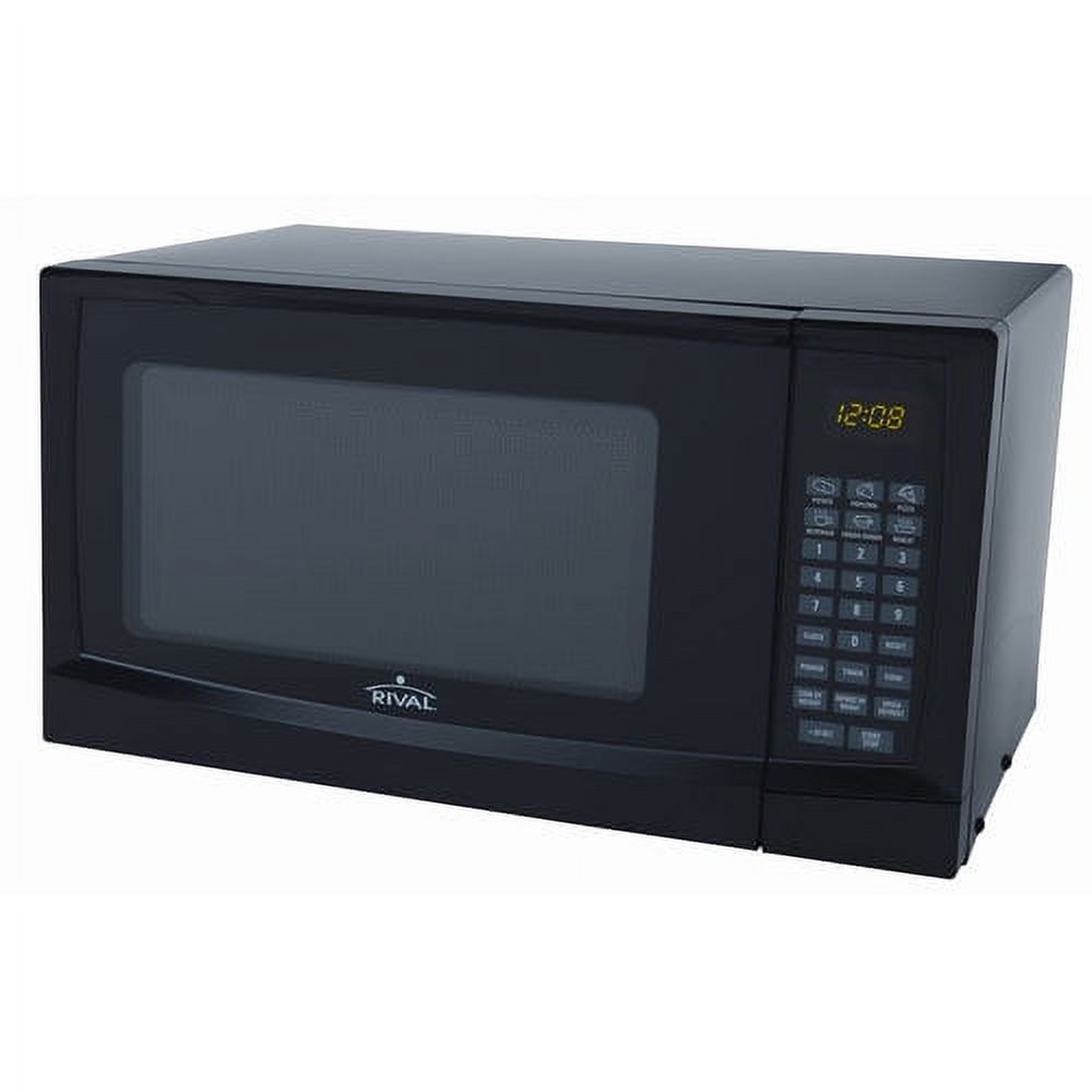 Rival 0.9 Cu. Ft. Black Microwave Oven - image 1 of 6
