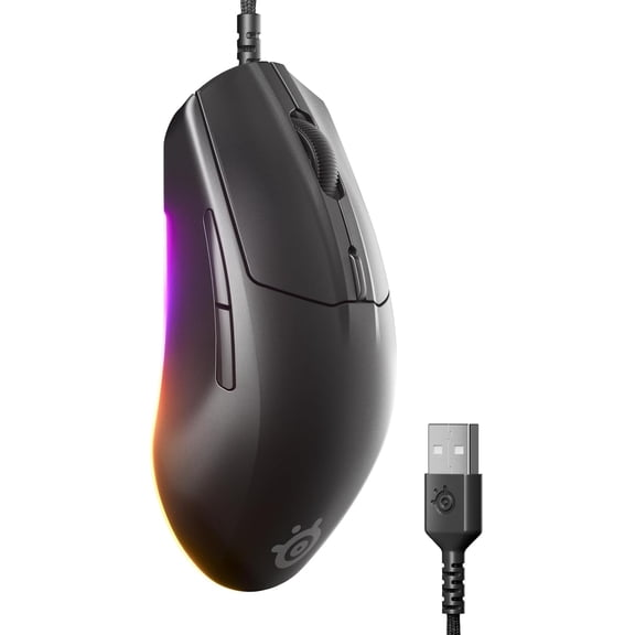 Rival 3 Gen 2 Gaming  8500 DPI TrueMove Core Optical Sensor  60 Million Click Durability  Low Latency  77g Lightweight  100% PTFE Feet  RGB  Black