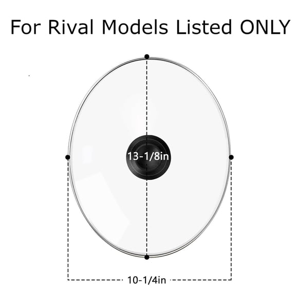 Rival 7 Quart Crock Pot /Slow Cooker Replacement Oval Glass Lid for SCV700SS, SCV700-B, SCCPVP700-S, SCVC651-F, SCVC651R-F