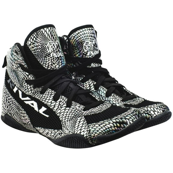 Rival Boxing Lo-Top Guerrero Boots - 14 - Silver Snake Skin/Black
