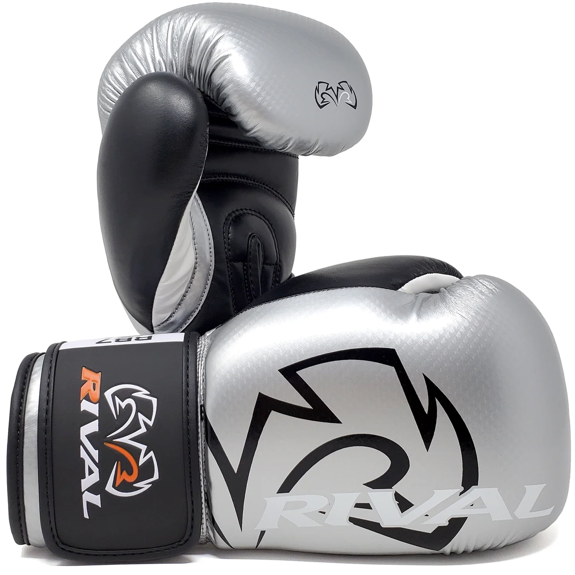 Rival Boxing RB7 Fitness+ Hook and Loop Bag Gloves 12 oz. Silver/Black