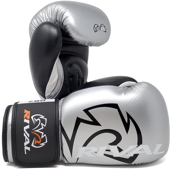 Rival Boxing RB7 Fitness+ Hook and Loop Bag Gloves - 12 oz. - Silver/Black