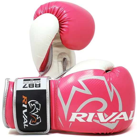 Rival Boxing RB7 Fitness Plus Hook and Loop Bag Gloves - Large - Pink/White