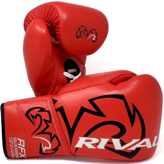 Rival Boxing RFX-Guerrero HDEF Lace-Up Sparring Gloves - 16 oz. - Red