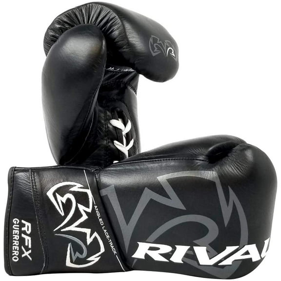 RIVAL Boxing RFX Guerrero HDE-F Pro Fight Lace-Up Boxing Gloves - 8 oz. - Black