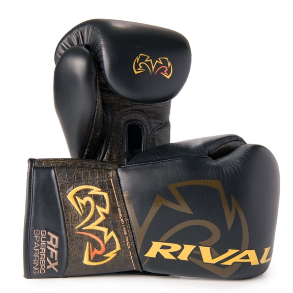 Rival Boxing RFX-Guerrero HDEF Lace-Up Sparring Gloves, Crocodile/Black, 18oz.