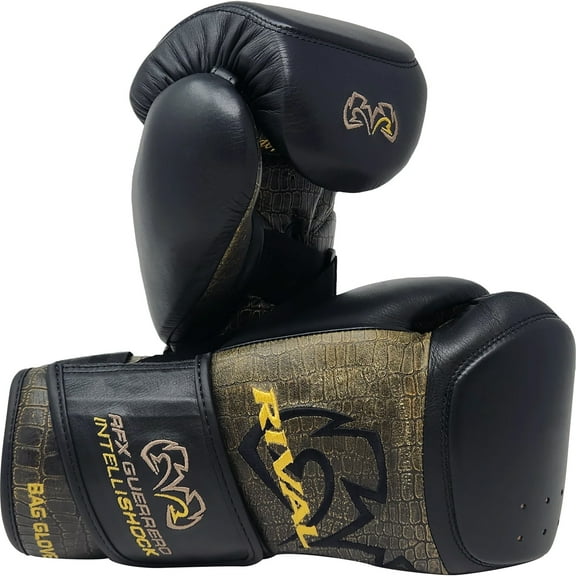 Rival Boxing RFX-Guerrero Intelli-Shock Bag Gloves - 10 oz. - Crocodile/Black