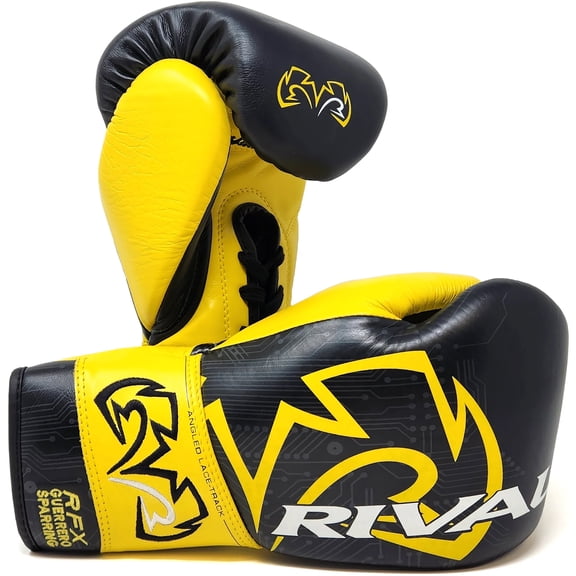 Rival Boxing RFX-Guerrero Intelli-Shock Bag Gloves - 16 oz. - Black/Yellow