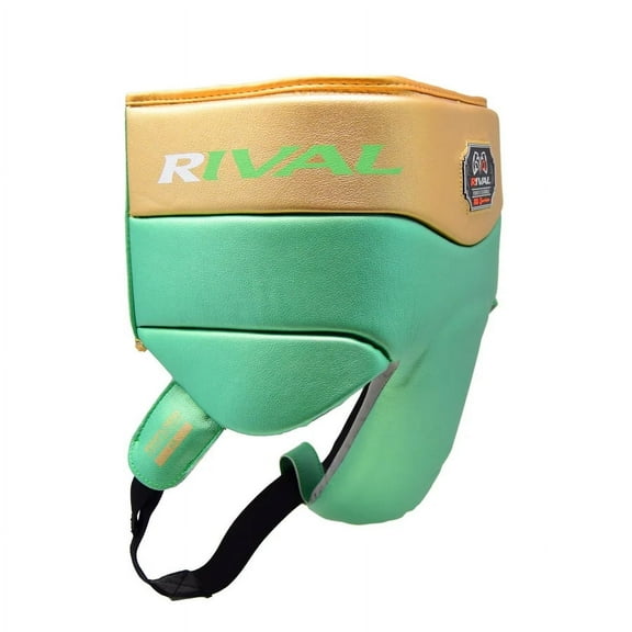 Rival Boxing RNFL100 Professional Groin Protector w/ Laces - Medium - Green/Gold
