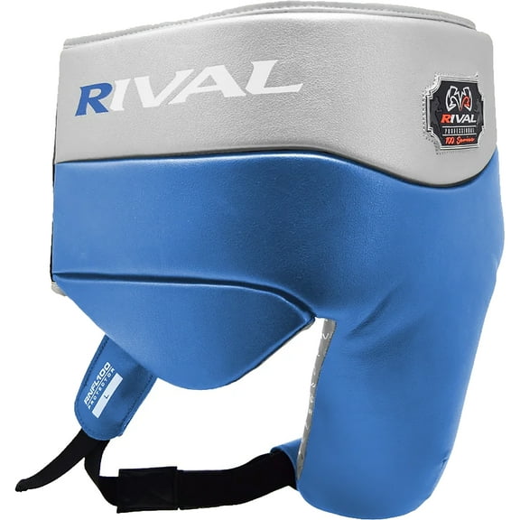 Rival Boxing RNFL100 Professional Groin Protector w/ Laces - Small - Blue/Silver