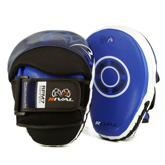 Rival Boxing RPM7 Fitness Plus Hook and Loop Punch Mitts - Navy/White
