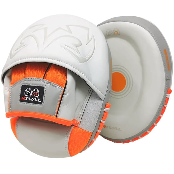 Rival Boxing RPM80 Impulse Punch Mitts - S/M - White/Orange