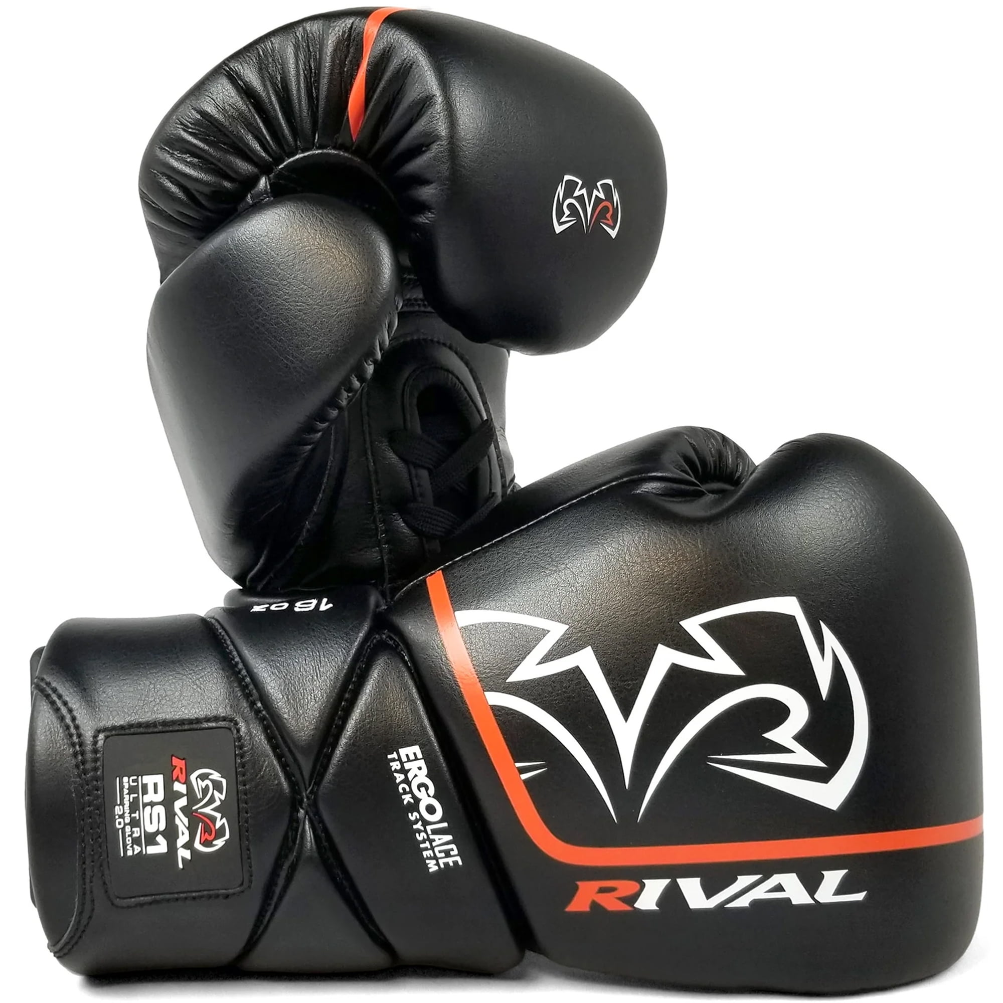 Rival Boxing RS1 2.0 Ultra Pro Lace-Up Sparring Gloves - 16 oz. - Black