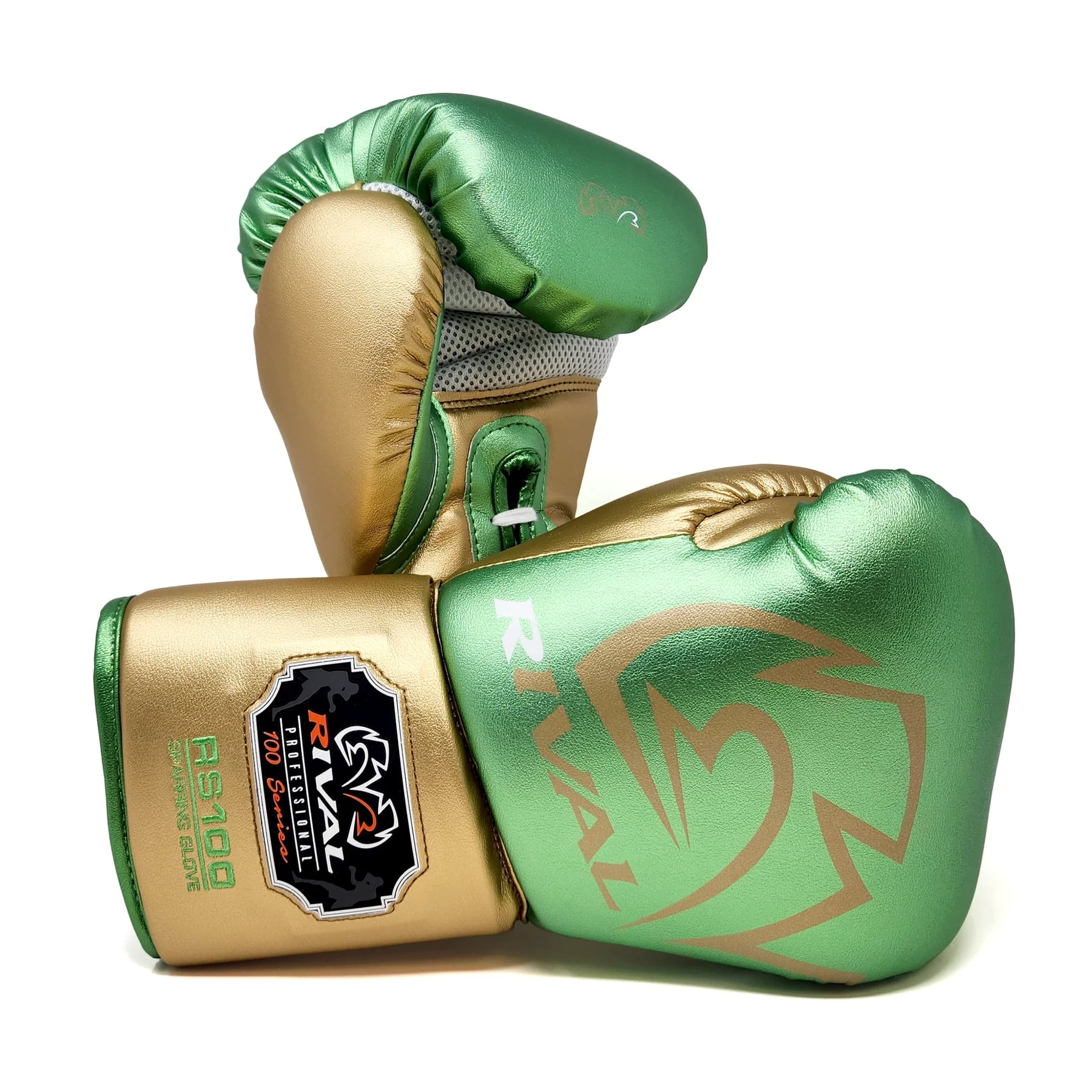 SuperLEAD MEX Boxing Gloves Laced (Metallic Green-Gold)