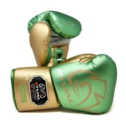 Rival Boxing RS100 Professional Lace Up Sparring Gloves - 16 oz. - Green/Gold