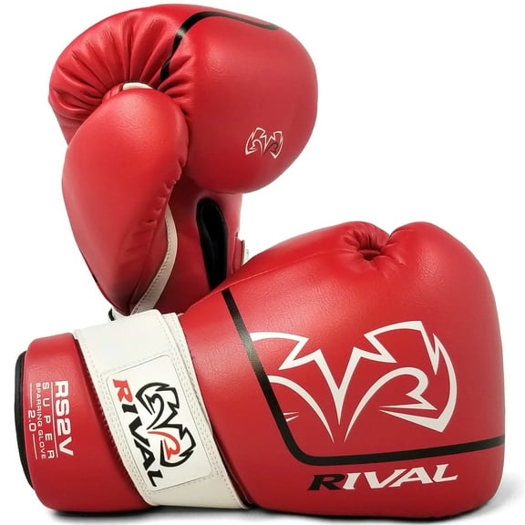 Rival Boxing RS2V 2.0 Super Pro Hook and Loop Sparring Gloves - 12 oz. - Red