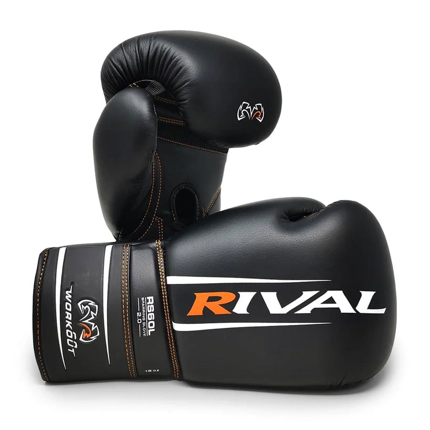 Rival Boxing RS60 2.0 Lace-Up Workout Sparring Gloves - 16 oz. -  Black
