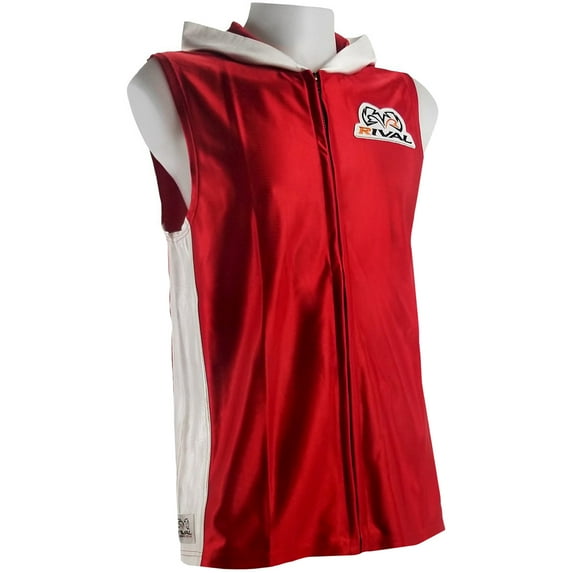 Rival Dazzle Traditional Sleeveless Ring Jacket with Hood - XL - Red/White