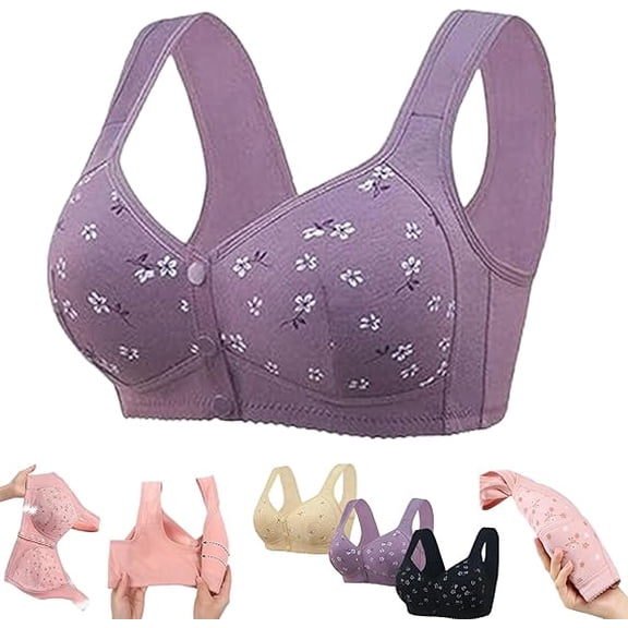 Rivastyle Bra Front Closure for Seniors No Underwire Comfortable & Convenient Front Wrap Closure Bras