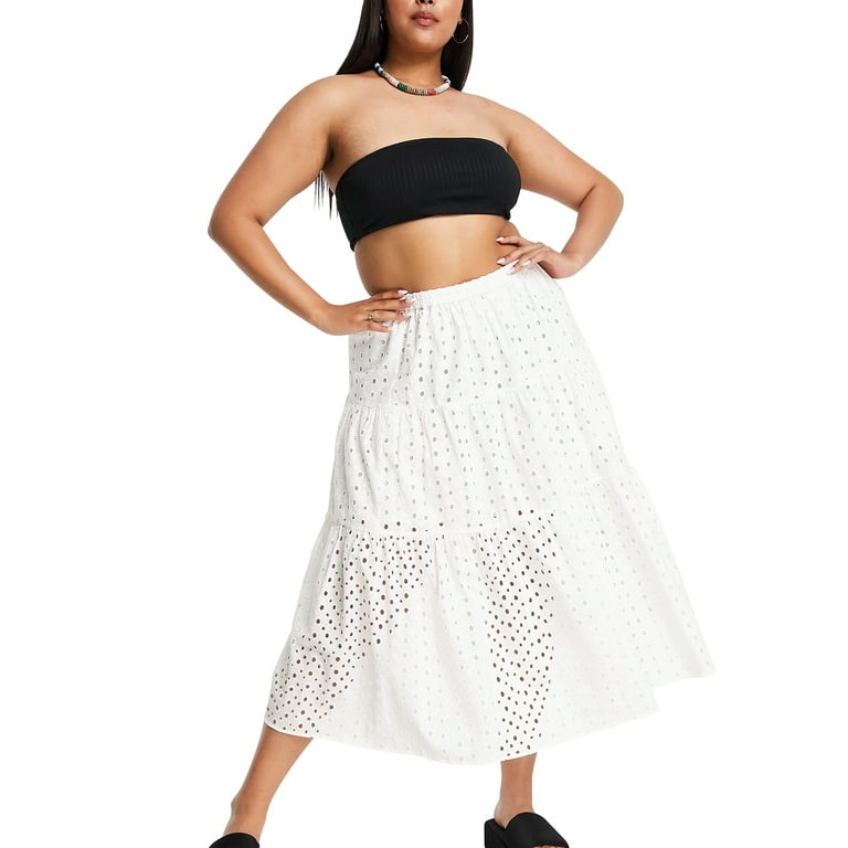 Midi Skirt High Waisted White Skirt Xxl Rivelino Midi Skirts For