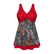 Rivelino Plus Size Swim Dress for Women One Piece Skirt Swimsuit Tummy Control Bathing Suits