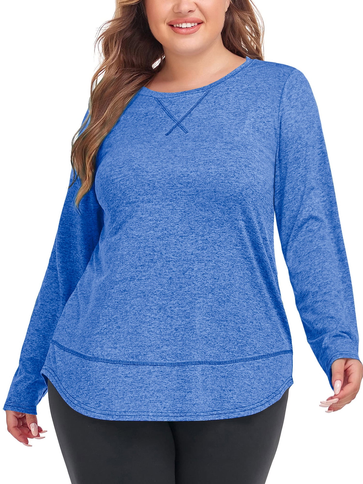 Rivelino Plus Size Workout Tops for Women Long Sleeve Shirts Yoga TShirt Athletic Tee Tops