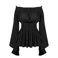 thumbnail image 1 of Rivelino Renaissance Shirt for Women Off Shoulder Long Bell Sleeve Boho Tops Victorian Peasant Blouse, 1 of 6