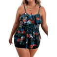 thumbnail image 1 of Rivelino Tankini Swimsuits for Women Plus Size Two Piece Tummy Control Bathing Suits Ruffle Flounce Swimwear with Shorts, 1 of 7
