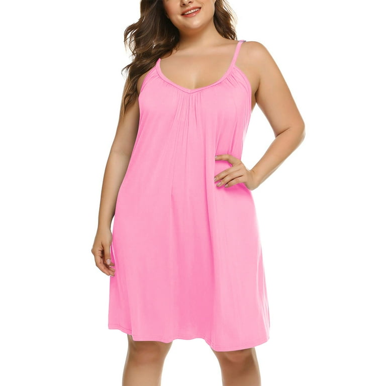 Rivelino Womens Plus Size Nightgown Sleeveless Sleepwear Sleep Tank Chemise  Sleepshirts Slip Night Dress