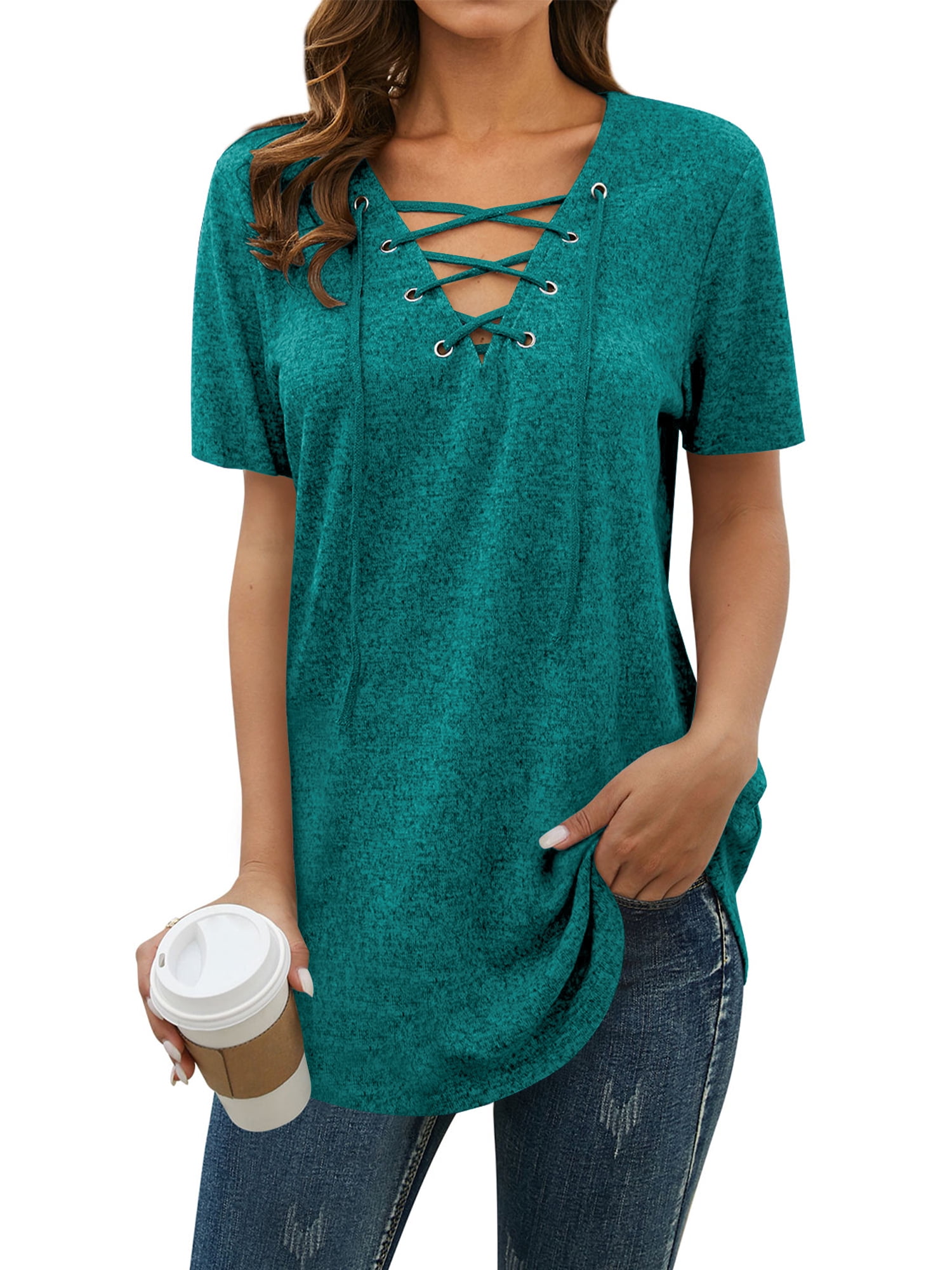 Women’s Casual V-Neck Summer Shirt main image 1