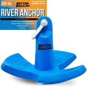 Better Boat Vinyl Coated River Anchor with Bow Shackle, Blue, 20 lb