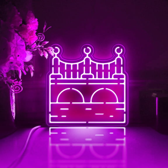 River And Bridge Led Light Box, Dimmable Neon-Like Light Signs USB Power for Wall Decor Bedroom Decoration, RGB Light (WxH) 16"x16"