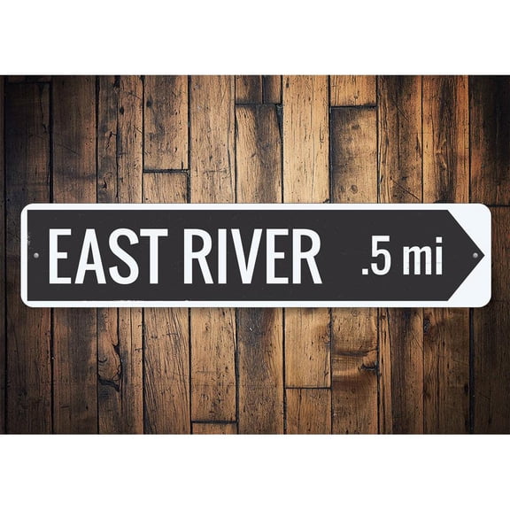 River Arrow Novelty Decor, Metal Wall Sign - 4x18 Inches